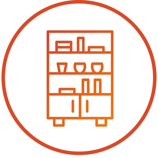 Estilo de icono de los estantes de diseño vectorial