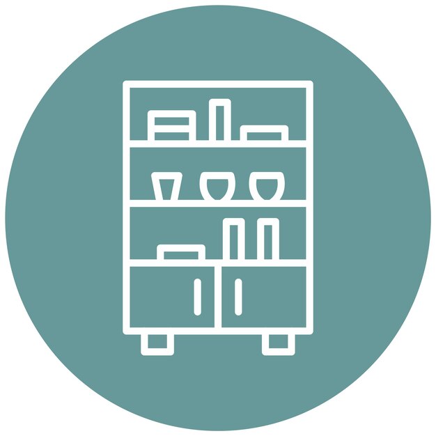 Estilo de icono de los estantes de diseño vectorial
