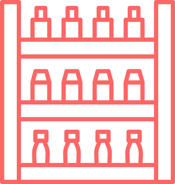 Estilo de icono de los estantes de diseño vectorial