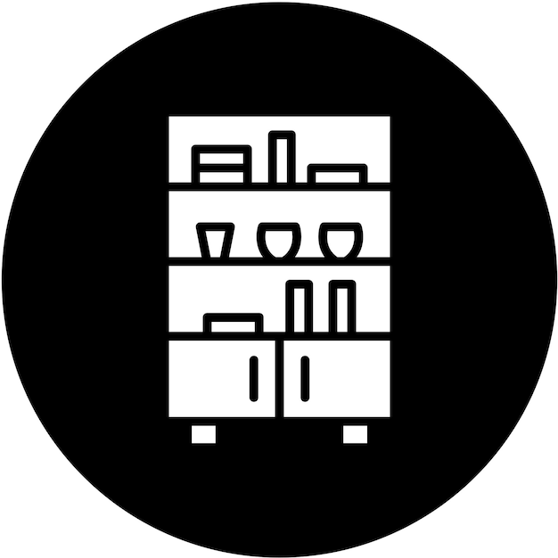 Estilo de icono de los estantes de diseño vectorial