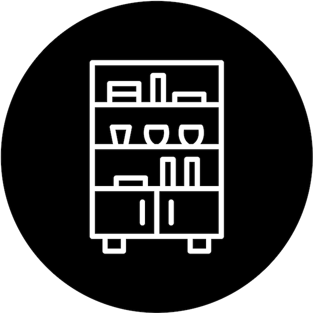 Estilo de icono de los estantes de diseño vectorial