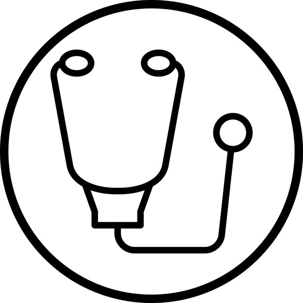 Estilo del icono del estetoscopio de diseño vectorial