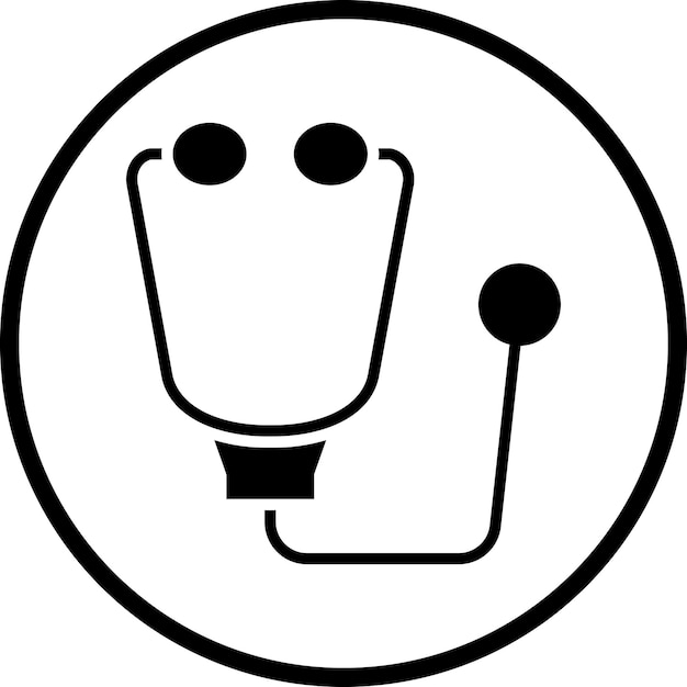 Estilo del icono del estetoscopio de diseño vectorial