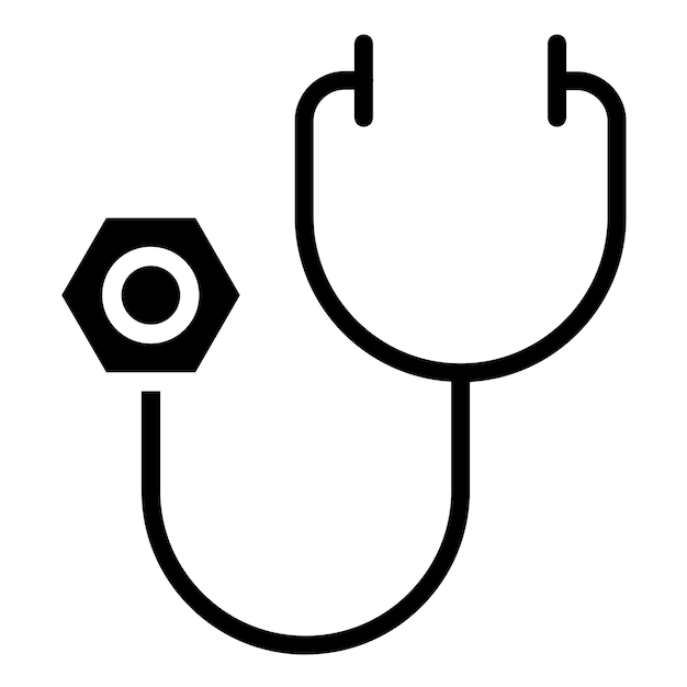 Estilo del icono del estetoscopio de diseño vectorial