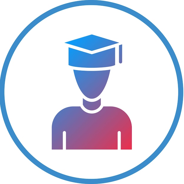 Estilo del icono del estudiante de diseño vectorial
