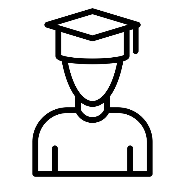Estilo del icono del estudiante de diseño vectorial