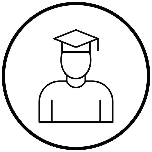 Estilo del icono del estudiante de diseño vectorial