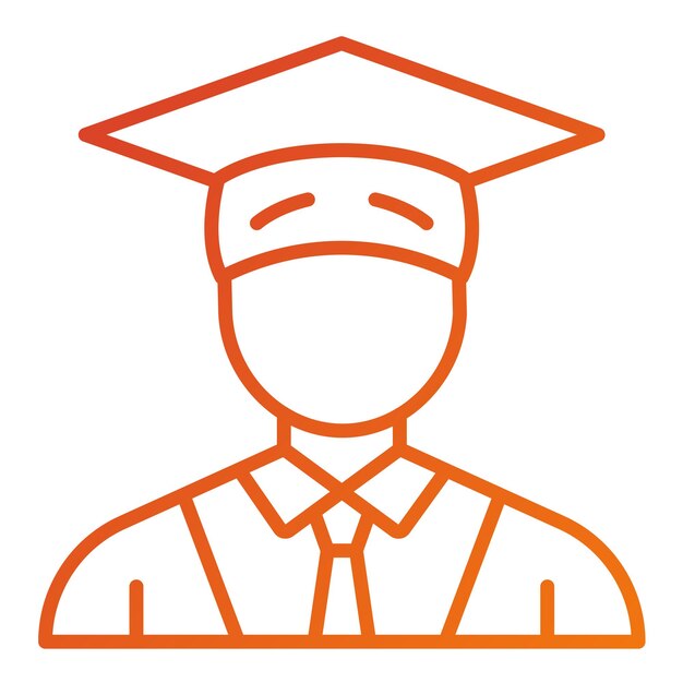 Estilo del icono del estudiante de diseño vectorial