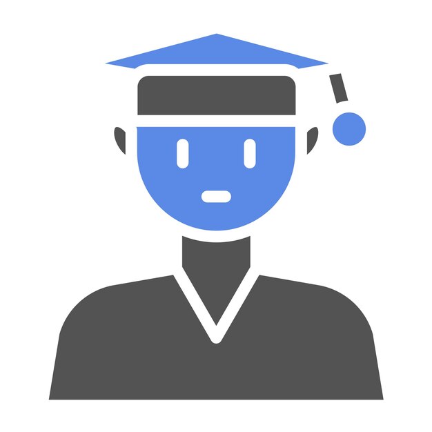 Estilo del icono del estudiante de diseño vectorial