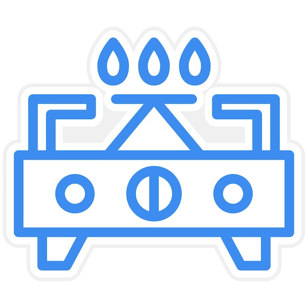 Estilo del icono de la estufa de diseño vectorial