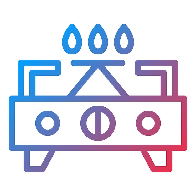 Estilo del icono de la estufa de diseño vectorial