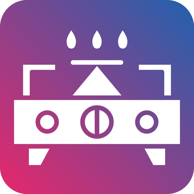 Estilo del icono de la estufa de diseño vectorial