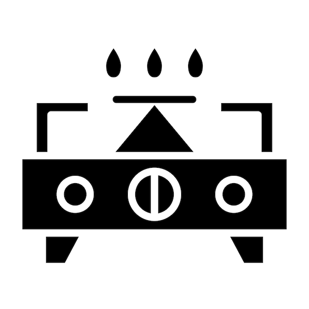 Estilo del icono de la estufa de diseño vectorial