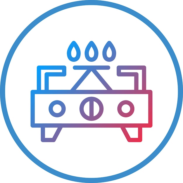Estilo del icono de la estufa de diseño vectorial