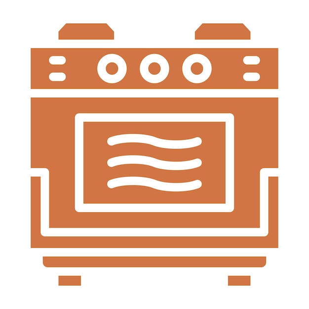 Estilo del icono de la estufa de diseño vectorial