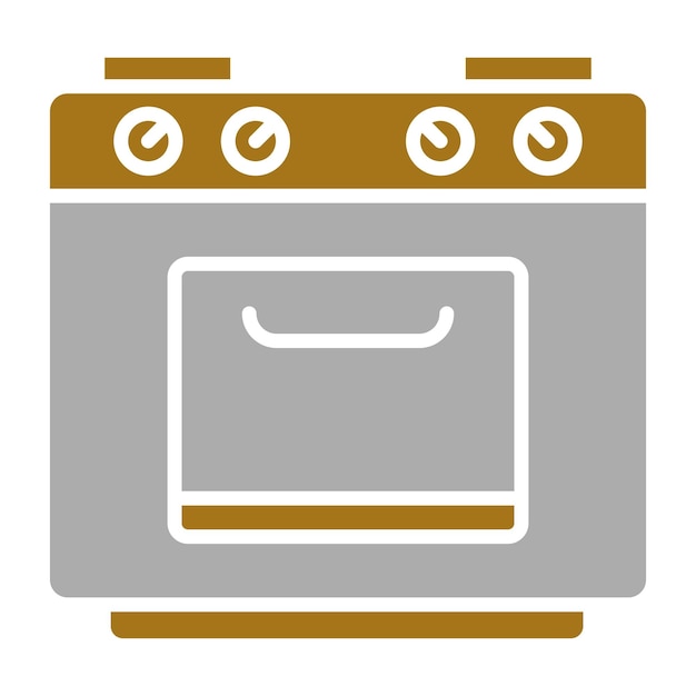Estilo del icono de la estufa de gas de diseño vectorial