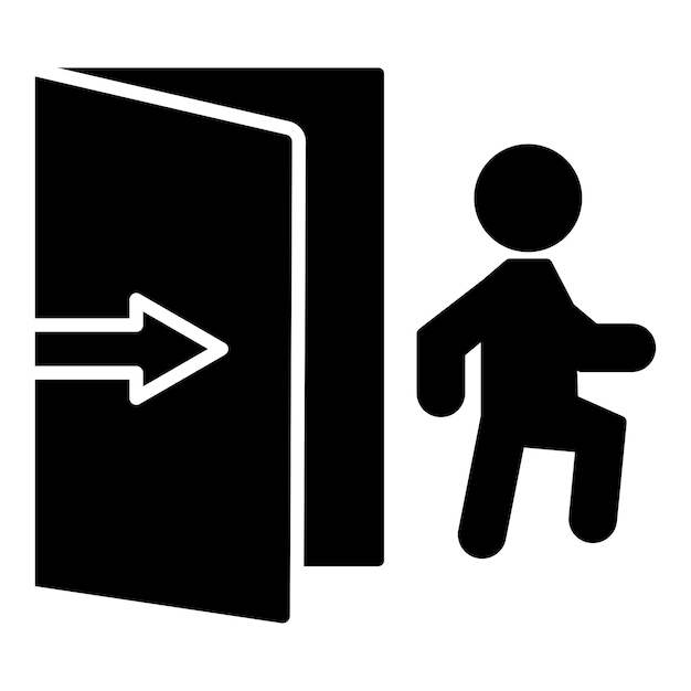 Estilo del icono de evacuación de diseño vectorial