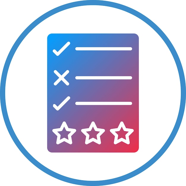 Estilo del icono de evaluación del diseño vectorial