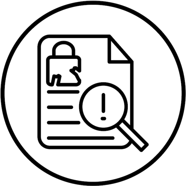 Estilo del icono de evaluación del riesgo de violación de diseño vectorial