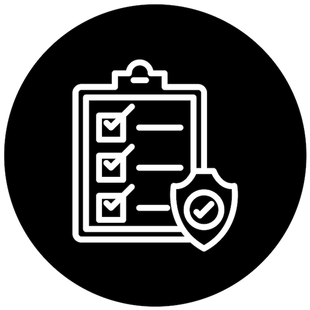 Estilo del icono de evaluación de seguridad del diseño vectorial