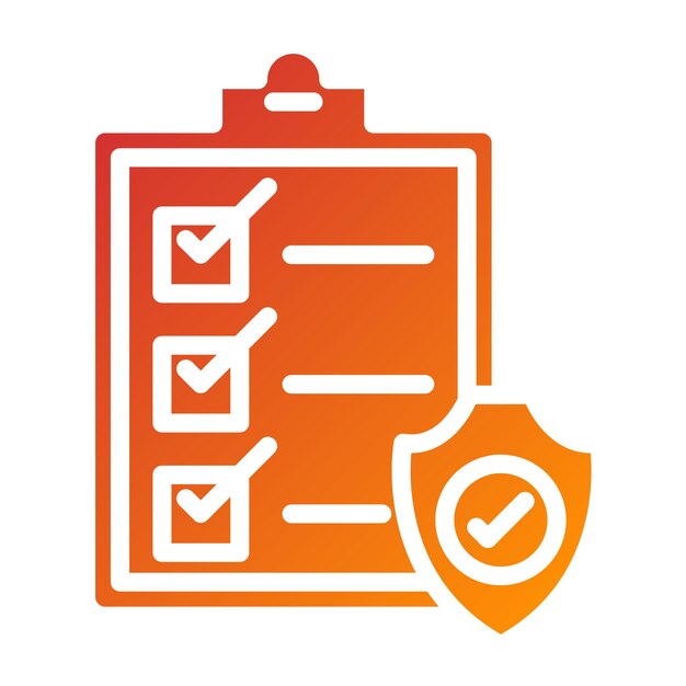 Estilo del icono de evaluación de seguridad del diseño vectorial