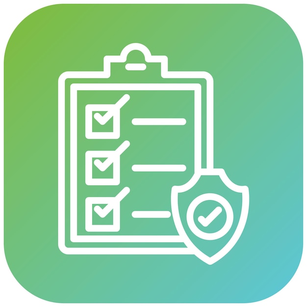 Estilo del icono de evaluación de seguridad del diseño vectorial