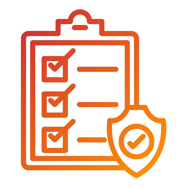 Estilo del icono de evaluación de seguridad del diseño vectorial