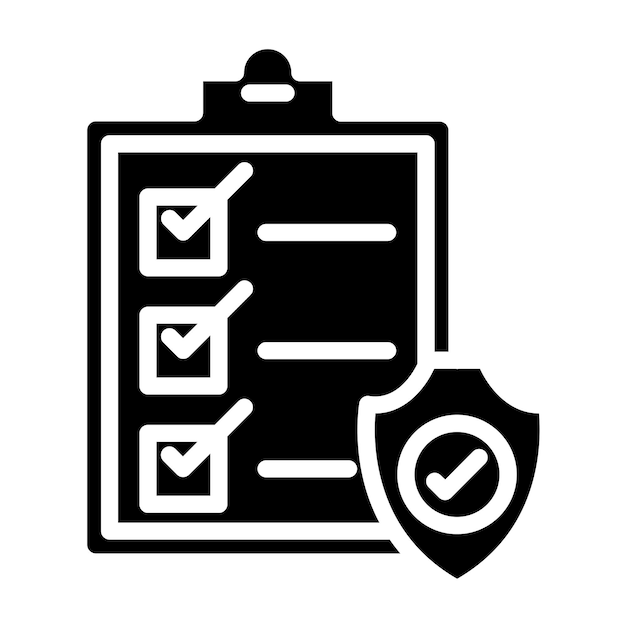 Estilo del icono de evaluación de seguridad del diseño vectorial