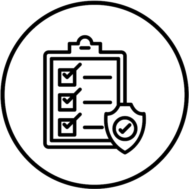 Estilo del icono de evaluación de seguridad del diseño vectorial