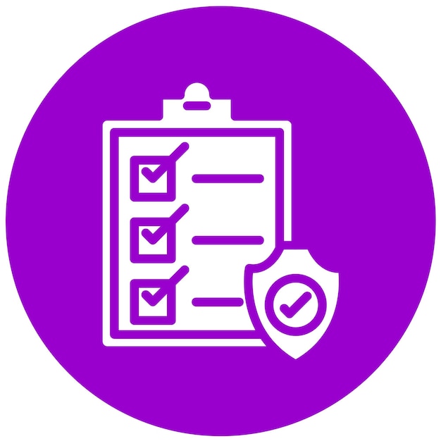 Estilo del icono de evaluación de seguridad del diseño vectorial