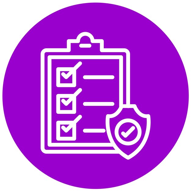 Estilo del icono de evaluación de seguridad del diseño vectorial