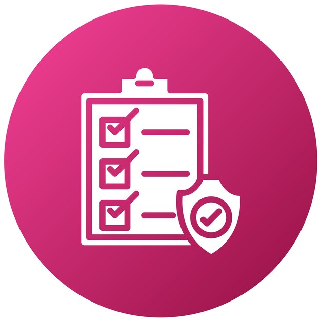 Estilo del icono de evaluación de seguridad del diseño vectorial