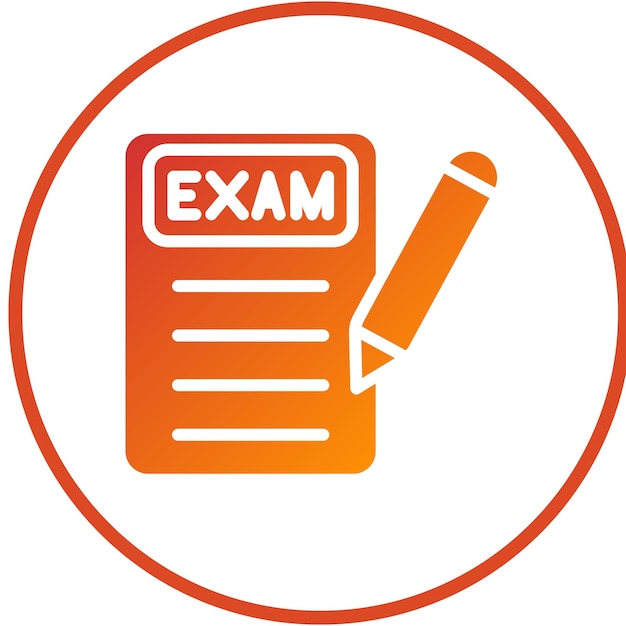 Estilo del icono del examen de diseño vectorial