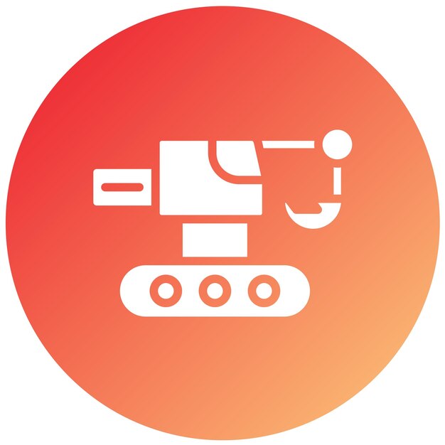 Estilo del icono de la excavadora de diseño vectorial