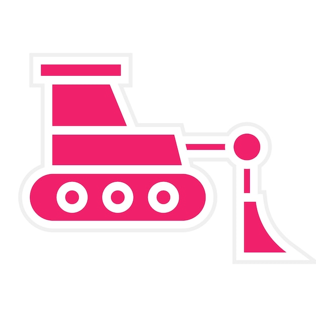 Estilo del icono de la excavadora de diseño vectorial