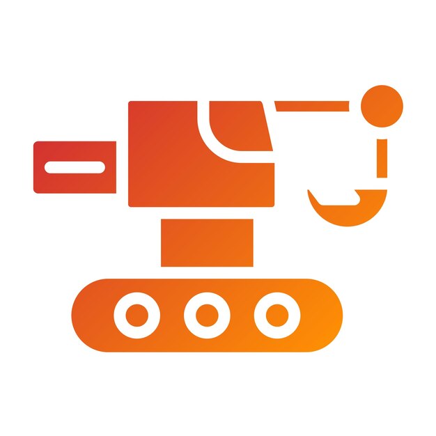 Estilo del icono de la excavadora de diseño vectorial