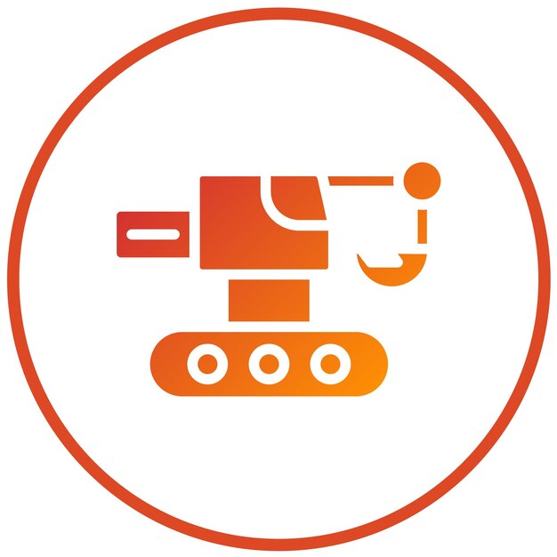 Estilo del icono de la excavadora de diseño vectorial
