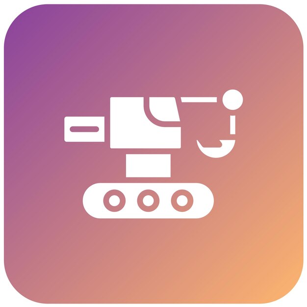Estilo del icono de la excavadora de diseño vectorial