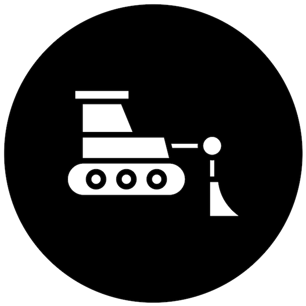 Estilo del icono de la excavadora de diseño vectorial