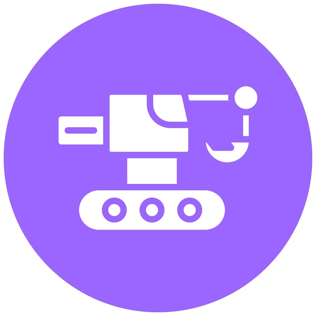 Estilo del icono de la excavadora de diseño vectorial