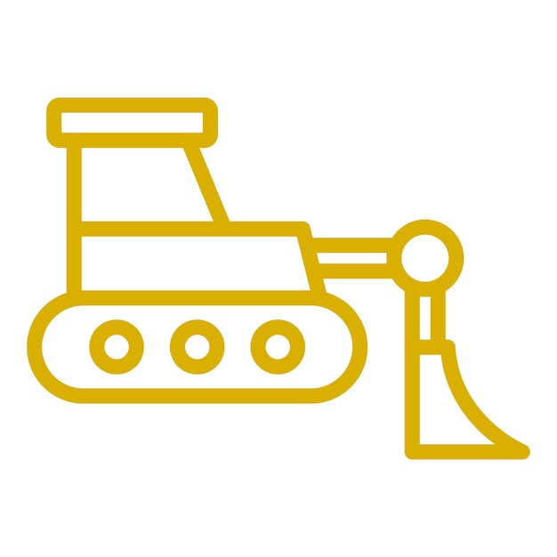 Estilo del icono de la excavadora de diseño vectorial