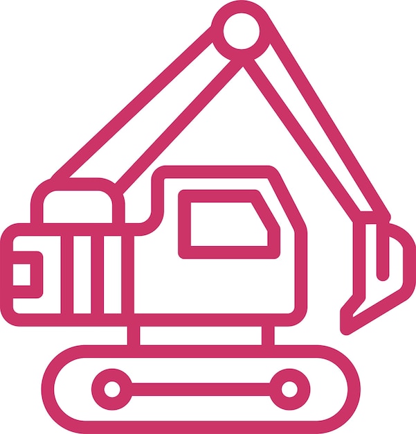 Estilo del icono de la excavadora de diseño vectorial
