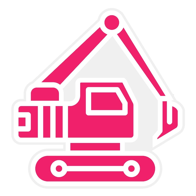 Estilo del icono de la excavadora de diseño vectorial