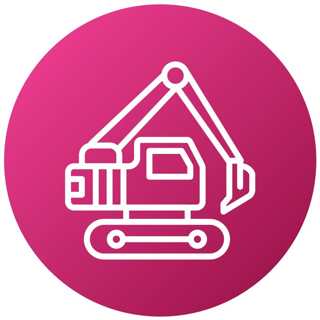 Estilo del icono de la excavadora de diseño vectorial
