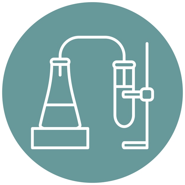 Estilo del icono del experimento químico de diseño vectorial