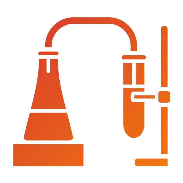 Estilo del icono del experimento químico de diseño vectorial