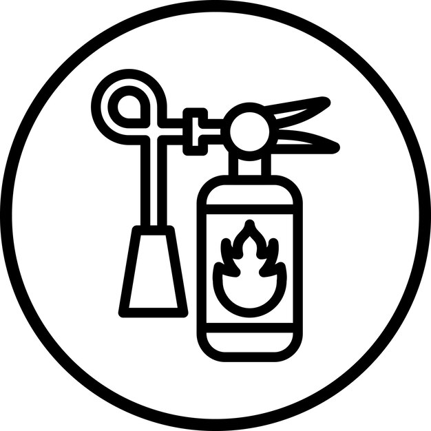 Estilo del icono del extintor de fuego de diseño vectorial
