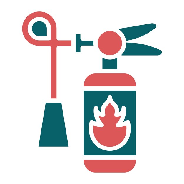 Estilo del icono del extintor de fuego de diseño vectorial