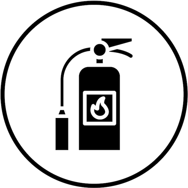 Estilo del icono del extintor de fuego de diseño vectorial