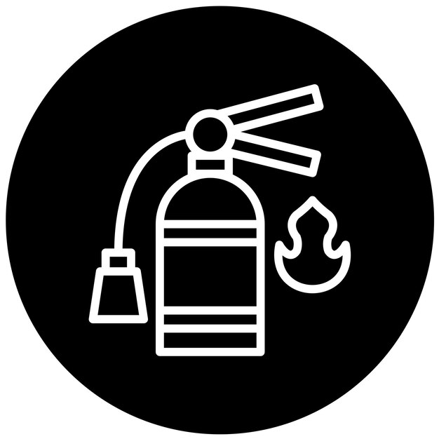 Estilo del icono del extintor de fuego de diseño vectorial